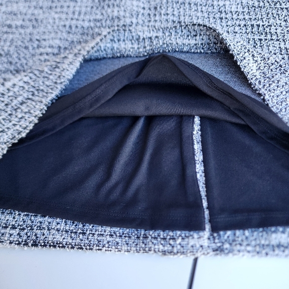 NWOT Ann Taylor Stretch Pull On Chunky Tweed Skirt Elastic Waist Black White 6 - Picture 5 of 10
